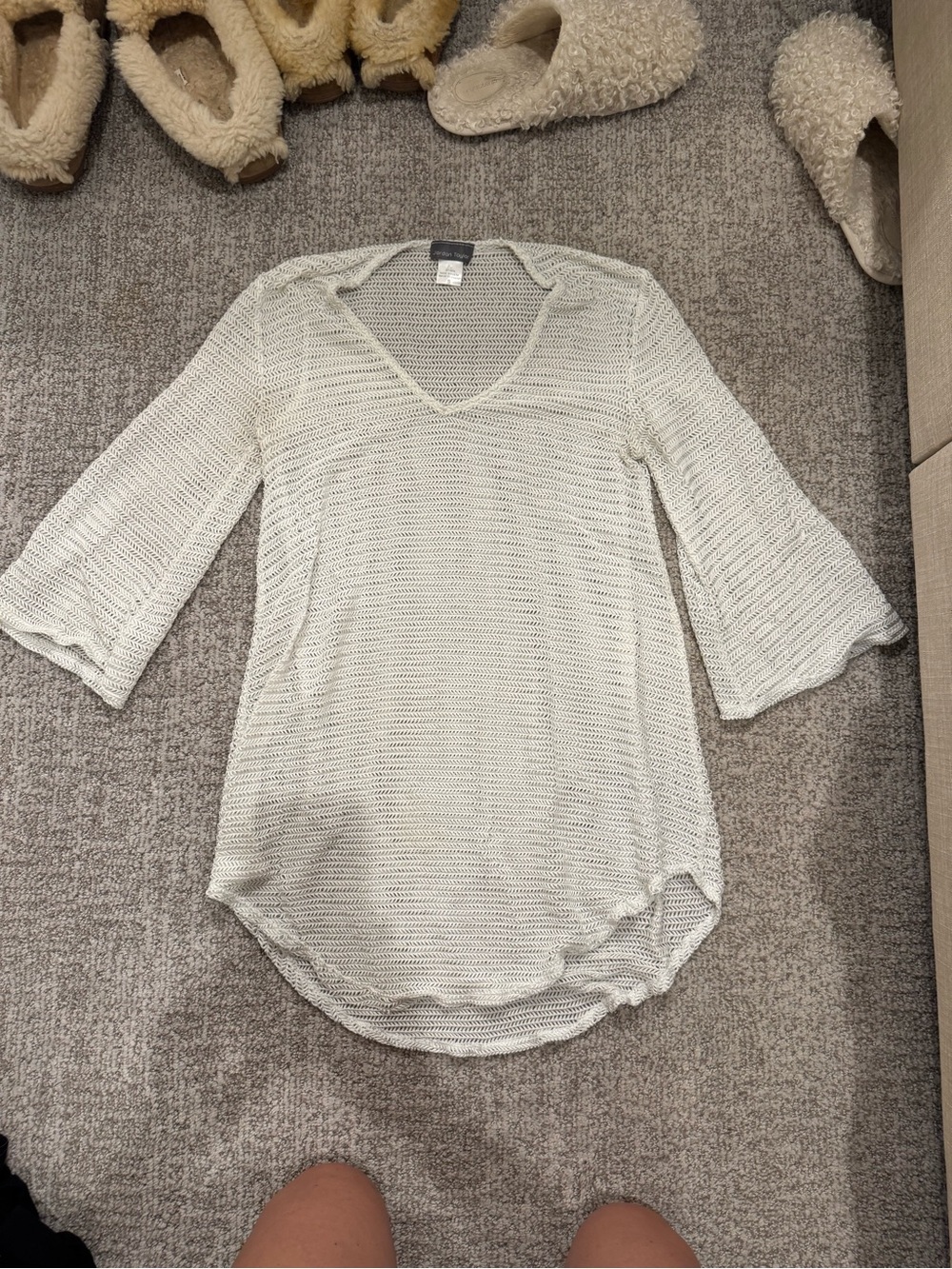 White Knit Bathing Suit Cover-Up Dress